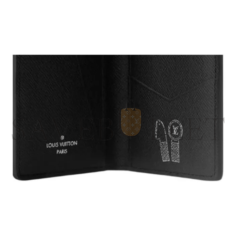 LOUIS VUITTON MURAKAMI MONOGRAM GRADIENT PRINT ALL OVER CARD HOLDER BLACK M14134 (11*7.5*1cm)